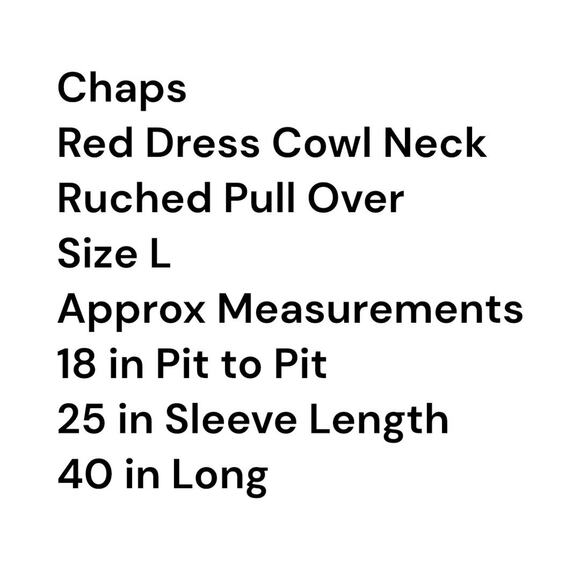 Chaps Women's Red Cowl Neck Ruched Sheath Dress Flattering 3/4 Sleeve -Size L - Picture 4 of 11